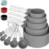 Venta Caliente de Amazon Juego de Tazas y Cucharas Medidoras de Acero Inoxidable y Plástico Set de 10 Piezas Herramientas para Hornear Utensilios de Cocina Hogar
