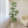 Pata de Pato Madera Planta Verde Lujo Ligero Sala de Estar Interior Decoración de Planta Biónica Piso Adornos de Planta en Maceta Grande Árbol Falso