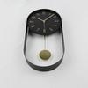 Reloj de Péndulo Ovalado Moderno y de Moda, Reloj de Metal Sencillo, Reloj de Pared para Sala de Estar, Reloj Electrónico, Reloj de Balanceo de Lujo para el Hogar