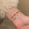 Pulsera Abierta de Doble Capa con Lazo de Circonita Estilo Coreano Pendientes de Alto Lujo y Estilo Frío Pulsera Versátil para el Trabajo para Mujer