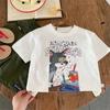 Camiseta de Manga Corta para Niños 2025 Verano Nuevo Estilo Tops Casuales Delgados para Niños y Niñas Bebé Dibujos Animados Transpirable Camiseta de Media Manga