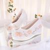 Zapatos Hanfu Originales de Primavera y Verano con Zapatos Acolchados de Traje Antiguo, Zapatos Bordados con Perlas, Zapatos Antiguos Mejorados Bordados de Hada