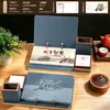 Calendário 2027 Personalizado Criativo de Mesa em Couro com Porta-Caneta Suporte de Mesa de Escritório Planejador do Ano do Carneiro Calendário Semanal Personalizado