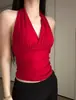 Elegante top sin mangas tipo halter con almohadillas en el busto para mujer, adecuado para el verano, con un diseño que ajusta la cintura para disimular los rollitos laterales, se puede usar como capa base, un top puro y seductor