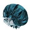 Gorro de dormir elástico de satén de doble capa, de ala ancha, de color liso, para la ducha, de belleza, venta al por mayor, gran oferta transfronteriza
