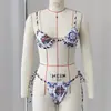 Biquíni Sexy de Duas Peças Costas Nuas com Estampa Retrô e Amarração Push-Up para Mulheres 2026 Novo Modelo AliExpress Bikini