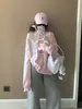 Sudadera de Manga Larga para Mujer Estilo Coreano Estilo Perezoso Cuello Asimétrico Hombros Descubiertos Diseño 2025 Nuevo Casual Holgado Moda Versátil Top