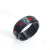 Patrón de Cartas de Poker de Picas, Corazones, Ciruelas y Diamantes Anillo Giratorio de Acero de Titanio Joyería Transfronteriza al por Mayor en Stock