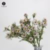 Flor artificial pastoral directa de fábrica, flor de seda, pequeña margarita, semilla negra, hierba, decoración para boda, hogar, tipo de línea, flor falsa