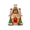 Decoración de luz de casa de nieve de producto navideño transfronteriza diseño de jardín para el hogar casa de nieve con techo de nieve y copos de nieve navideños