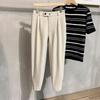 Caimento fluído, sensação leve, vento maduro, não precisa passar, cropped, casual, calças de terno pequenas, masculinas, soltas, retas, slim fit, combina com tudo, calças de terno