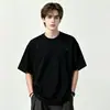 Camiseta Masculina de Comércio Exterior com Decoração de Strass, Manga Curta Solta de Peso Pesado, Estoque Pronto para Exportação Transfronteiriça Europeia e Americana, Fornecimento Direto da Fábrica de Comércio Exterior