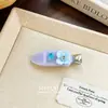 Pinza para el pelo con forma de flor de pedrería colorida, dulce y linda, coreana, clip sin costuras, pinza de pico de pato acrílica versátil, accesorio para el pelo de pinza lateral para mujer