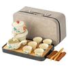 Juego de Té Automático Beige Kiln Ru Montañas y Ríos Espléndidos Traje de Lujo Ligero Taza de Té de Cristal de Alta Gama Abierta Ceremonia de Acompañamiento de Negocios Kung Fu