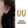 Aretes de aro de plata círculo tono dorado con pasador de plata pura S999 para mujer, nuevo modelo popular 2026, joyería de lujo ligero, aretes elegantes y de alta gama