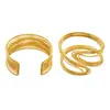 Moda Europea y Americana Estilo Nuevo Pulsera de Metal en Espiral de Múltiples Capas Acero Inoxidable Chapado en Oro de 18K Pulsera de Alta Gama Brazalete