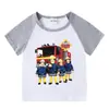 Roupa de Verão Infantil 2020 Nova Roupa Infantil de Bombeiro Camiseta de Manga Curta e Shorts Conjunto Casual de Duas Peças Tendência