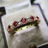 Anillo de boda vintage europeo y americano para mujer, con circonita roja bañada en oro, joyería explosiva de Cao Shi en eBay.
