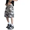 Nuevos Pantalones Cortos de Trabajo Estilo Chino Estilo Nacional Tie-Dye Pintura a Tinta para Hombre, Verano Nuevo Casual Sueltos Peso Pesado de Cinco Puntos Pantalones Marca de Tendencia