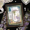Infeel.Me Pegatinas de Papel de Oro PET Serie Mensajero de las Cuatro Estaciones Planta Floral Vintage Material para Diario Collage