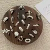 Anillo de Perlas de Imitación de Alta Gama para Mujer, Exquisito y Lujoso Anillo Abierto de Malla Floral, Estilo de Nicho de Moda para el Dedo Índice