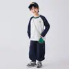Algodão Puro Classe ANova Coleção Outono 2026 da Haima para Meninos, Camiseta Fashion de Manga Longa para Crianças