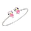 Pulseira Kitty KT gato estilo coreano venda quente pulseira banhada a prata moda pai-filho pulseira zircônia rosa em forma de coração presente para namorada