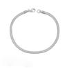 Pulseira de Corrente Plana Osso de Cobra em Aço Titânio, Estilo Moderno e Simples para Homens e Mulheres, Joia Popular na Amazon e Aliexpress