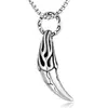 Collar de acero de titanio para hombre con diente de lobo, colgante personalizado dominante, colgante de moda, accesorios de joyería, colgante retro