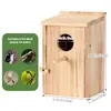 Nido de Pájaro de Madera Impermeable para Exteriores, Casa de Madera Colgante de Madera Maciza para Jardín Exterior, Caja de Cría de Madera Maciza para Pájaros Loro en Balcón de Jardín