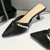 Mules de Punta Fina para Mujer, Nueva Moda Verano 2026, Zapatos Versátiles de Tacón Alto, Estilo Elegante para Combinar con Vestidos