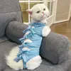 Traje de esterilización para mascotas, traje quirúrgico para gatos, traje para destete de gatas, ropa con correa anti-lamido y anti-pérdida de pelo, ropa post-cirugía para mascotas anti-pérdida de pelo