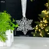 Árbol de Navidad 2024 Copo de Nieve Decorativo Escena Fantástica Decoraciones Festivas Acrílico Transparente Copo de Nieve Adornos Colgantes para Regalo