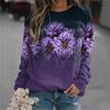 Sudadera de cuello redondo de manga larga con estampado floral, holgada y estampada, ideal para Europa y América, otoño e invierno 2022.