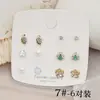 Set Versátil de Aretes Estilo Coreano para Una Semana, Mini Aretes Simples Pequeños con Microincrustaciones de Circonia al por Mayor