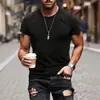 Verano Nuevo Transfronterizo Amazon Europeo y Americano Comercio Exterior Manga Corta Hombre Transpirable Multicolor Color Sólido Cuello Redondo Tops