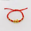 Ano do Serpente Novo Estilo Pulseira de Corda Vermelha Trançada Mulher Zodíaco Serpente Banhado a Ouro Corda de Mão Marca Fu Este Ano Vira Serpente Corda Trançada Lote