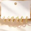 Novedades de Verano: Delicados Pendientes de Circonita Microincrustada, Juego de Tres Pares, Frescos y Dulces, Pendientes Versátiles y Elegantes con Circonita Microincrustada
