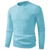 Suéter fino de tricô estilo coreano para comércio exterior transfronteiriço, blusa de gola redonda casual, blusa básica fina de tricô trançado para outono e inverno, blusa de tricô masculina