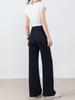 Jeans Original de Sarja com Barra Reta para Mulheres, Emagrecedor, Novo Estilo 2026, Anti-Desbotamento, Caimento Justo, Perna Reta Estreita, Calça Flare Solta