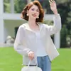 Jaqueta Curta Leve de Verão com Proteção Solar para Mulheres de Meia-Idade 2026 Novo Estilo Top Casual de Verão para Mulheres de Meia-Idade e Idosas