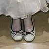 Sapatos de Salto Baixo com Laço Estilo Francês Inspirados em Chanel para Mulheres, Novidade Primavera/Verão 2026 Versátil Salto Escondido Sola Macia Sapatilhas