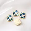 Jardim de Monet Pintado à Mão Estilo Francês Flor Tulipa Pérola Acessórios de Joia DIY Pingente de Colar Brincos
