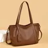 Bolso tote transfronterizo de gran capacidad en cuero genuino, bolso de hombro retro de moda, bolso de mano para el trabajo, bolso cruzado casual para mujer