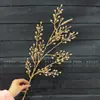 Flores de Nochevieja, Flores Artificiales Doradas, Eucalipto Dorado, Hortensia, Abanico Dorado, Hojas de Ginkgo, Cubo de la Fortuna, Arreglo Floral, Hojas, Flores de Plástico