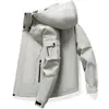 Chaqueta con capucha para primavera y otoño para hombre, chaqueta casual versátil de moda para el trabajo, cortavientos deportivo simple y elegante para exteriores