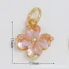 Ventas Directas de Fábrica, Al por Mayor en Stock, Collar Colgante Microincrustado de Cobre, Flor de Trébol de Cuatro Hojas Accesorios de Colgante Individual para Joyería DIY