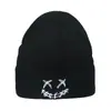 Estilo Popular Transfronterizo, Sombrero de Lana de Color Puro Simple para Otoño e Invierno Shien Temu para Hombres y Mujeres Hip-Hop Bordado Divertido Sombrero de Punto