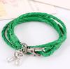 Moda europea y americana nuevo brazalete de cuero tejido a mano transfronterizo estilo étnico brazalete de llave de aleación vintage