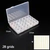Caja de joyería de color decoración de diamantes para uñas caja de almacenamiento 28 cajas de diamantes transparentes se pueden abrir por separado